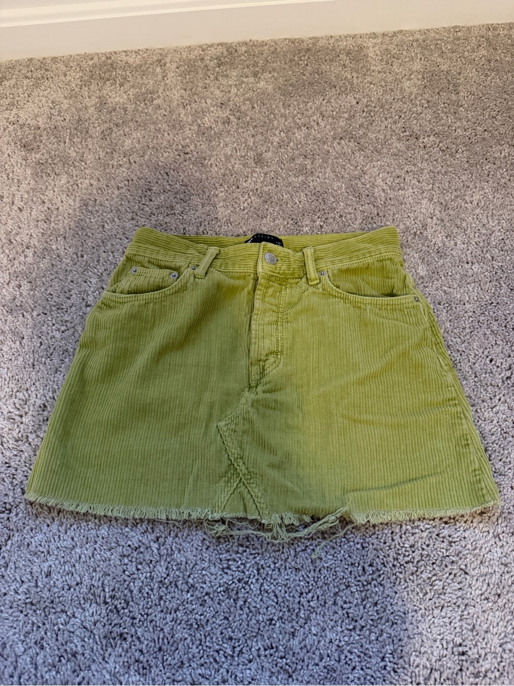 ASOS Lime Green Corduroy Mini Skirt